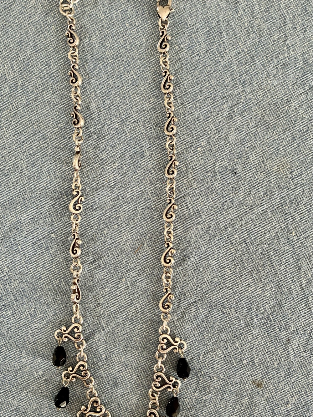 Brighton Silver Black Crystal Teardrop Necklace - Picture 2 of 2